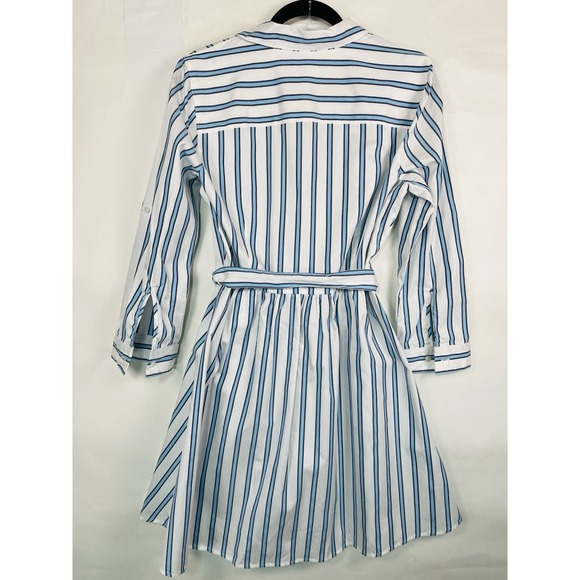 NWT Draper James Blue White Striped Belted Button Down Shirt Dress Size 12 - Picture 13 of 13